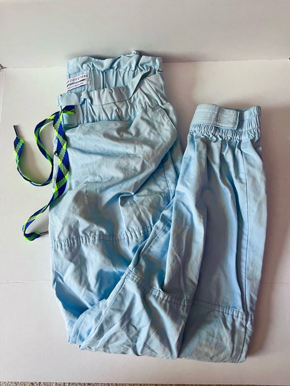 Urban Outfitters Light Blue Jogger Pants with Neon Contrast Drawcord